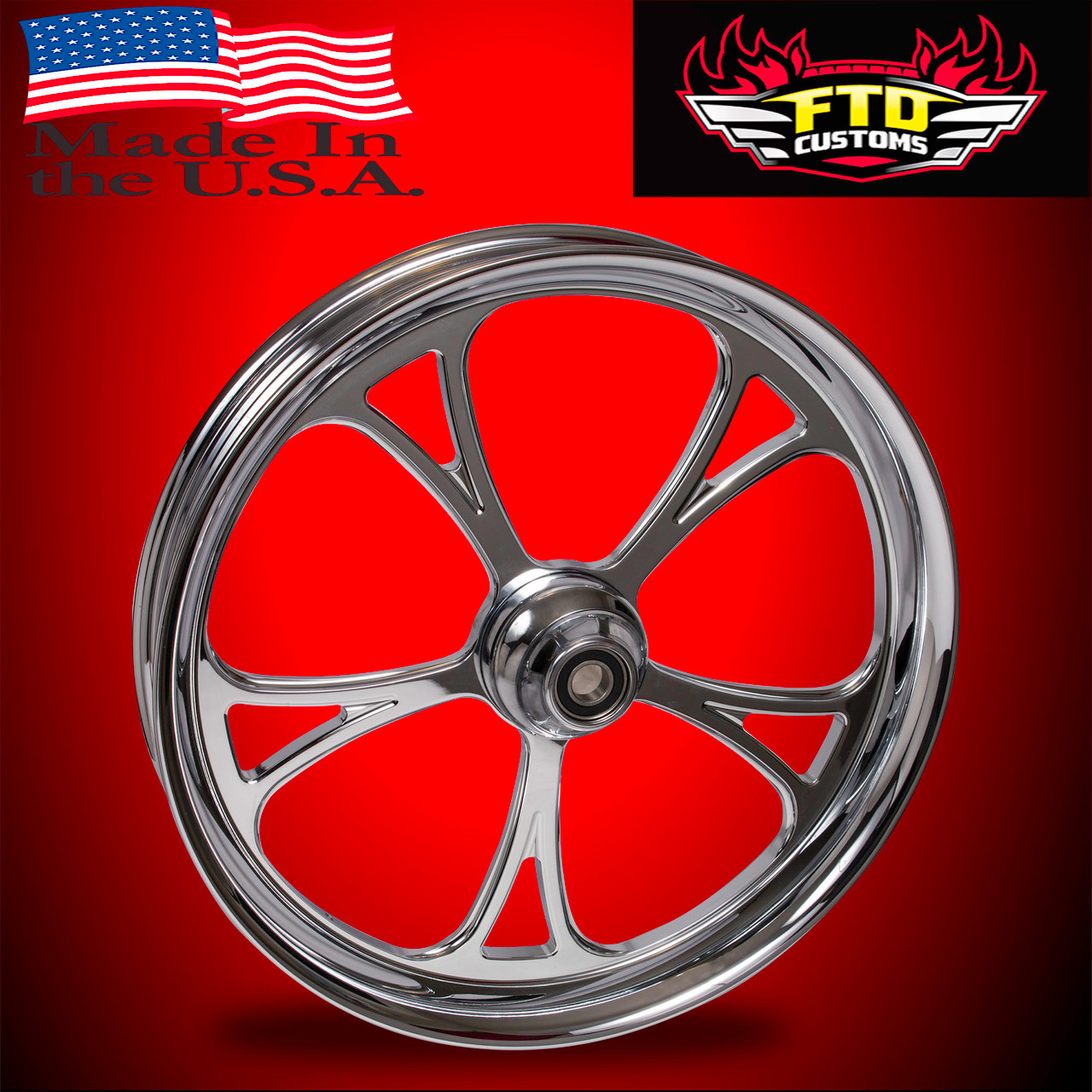 Harley Davidson Chrome Fatboy Motorcycle Wheels - Cyclone