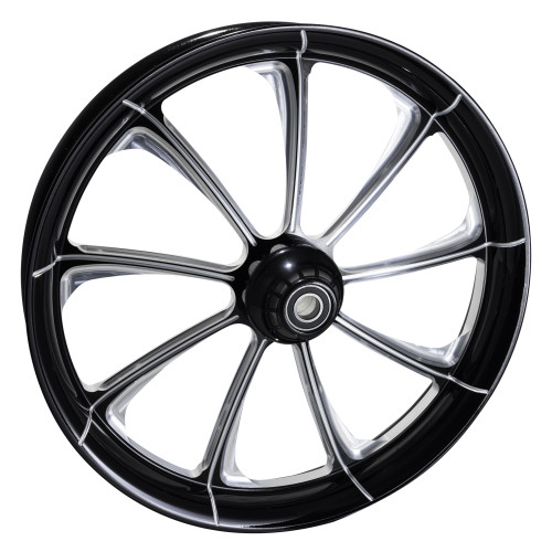 FTD Customs Black Contrast Harley Davidson 21 inch Fat Front Motorcycle Wheels
