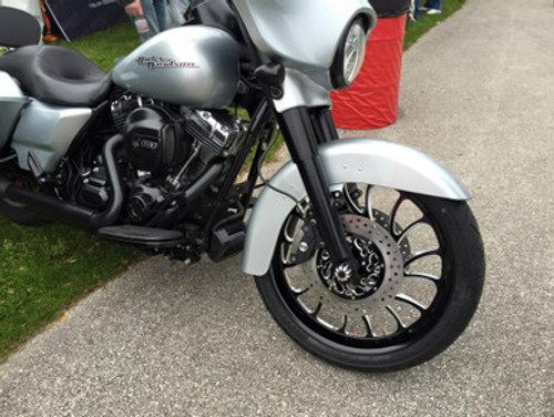 Black Contrast Harley Davidson 21 inch Fat Front Motorcycle Wheels Nightmare