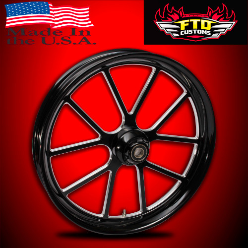 Harley Davidson Black Contrast Road Glide Motorcycle Wheel