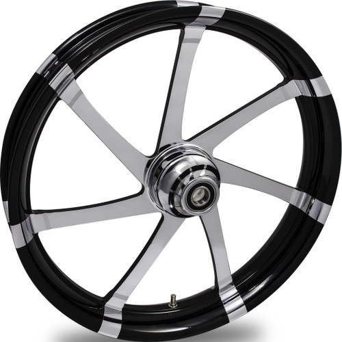 FTD Customs Black Contrast Harley Davidson 21 inch Fat Front Motorcycle Wheels -Agitator