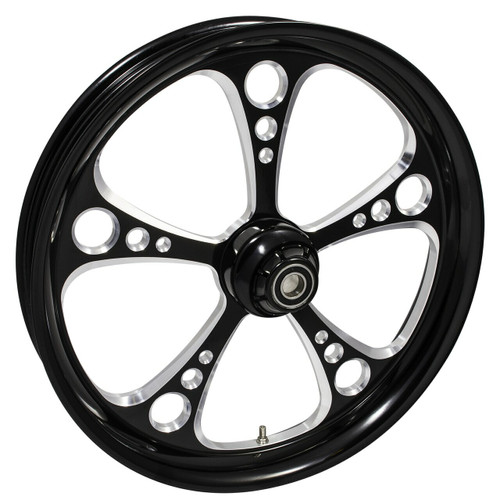 21 inch Black Contrast Cut Street Glide Wheels 3 Shot