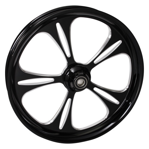 FTD Customs Black Contrast Harley Davidson 26 fat front Wheels Raptor