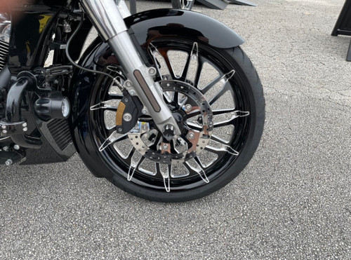 Harley Davidson 26 x 5.5 Fat Front Black Contrast Wheels - Mission