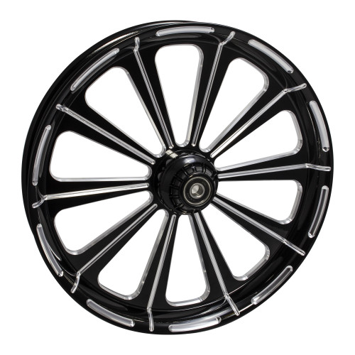 FTD Customs Black Contrast Harley Davidson 26 Fat Front Wheels Redemption