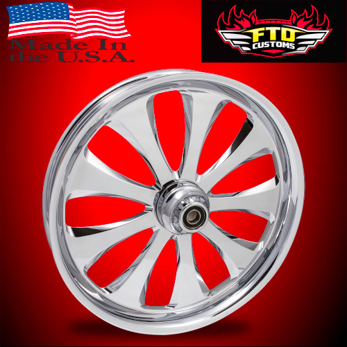 FTD Customs Chrome Harley Davidson 26 Fat Front Wheels Monarch
