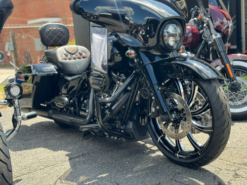 FTD Customs Black Contrast Harley Davidson 21 inch Fat Front Motorcycle Wheels - Slayer