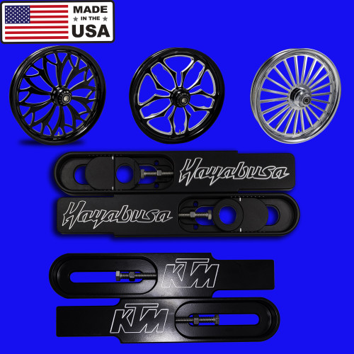 F&F Machining,  Swingarm extension, Harley Davidson Wheels