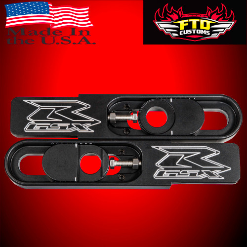 GSXR 600 - 750 Swingarm Extensions - Black Finish - Engraved
