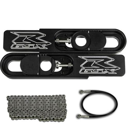 GSXR 1000 Swingarm Extensions - Black Finish - Engraved