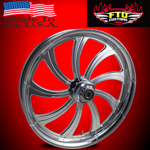 Harley Davidson 18 x 5 Fat Front Wheels Chrome PVD - Slayer