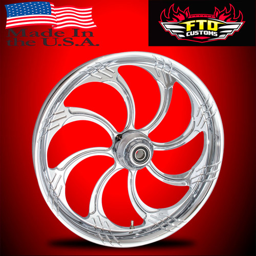 トリプルx Harley Davidson 21 x 5 Fat Front Wheel Chrome PVD - Slasher