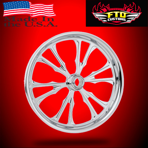 Harley Davidson 18 x 5 Fat Front Wheels Chrome PVD - Exile Harley Davidson 18 x 5 Fat Front Wheels Chrome PVD - Exile