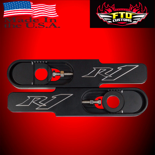 Yamaha R1 Swingarm Extensions - Black Finish - Engraved