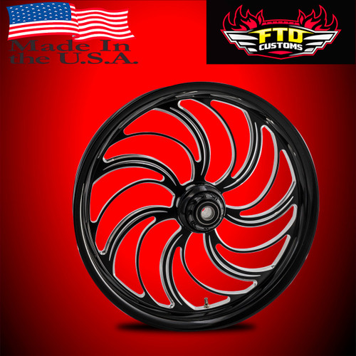 Harley Davidson Black Contrast Softail Wheels - Creeper