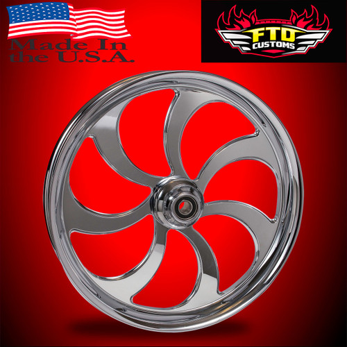 plu専用 Harley Davidson 21 x 5 Fat Front Wheel Chrome PVD - Ripper
