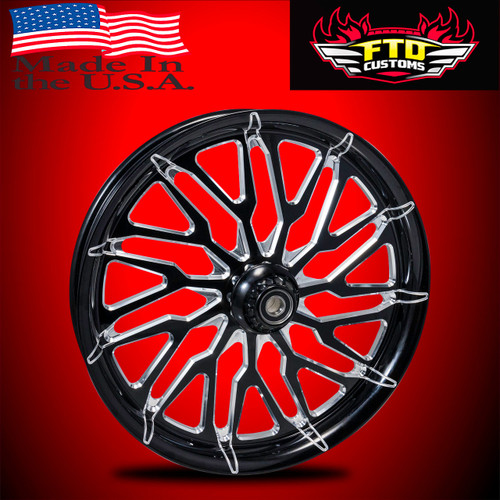 Harley Davidson 26 x 5 Fat Front Wheel Black Contrast - Mission