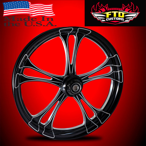 Harley Davidson 26 x 5 Fat Front Wheel Black Contrast - Maverick