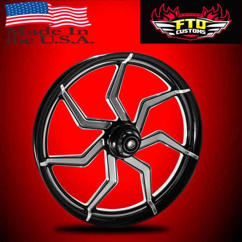 Harley Davidson 26 x 5 Fat Front Wheel Black Contrast - Sniper