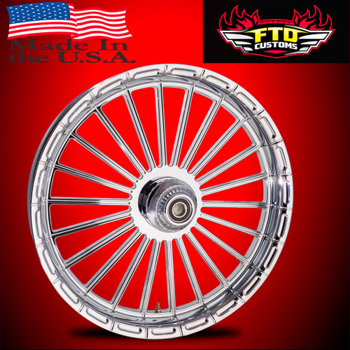 Harley Davidson 23 x 5 Fat Front Wheel Chrome PVD - Capone