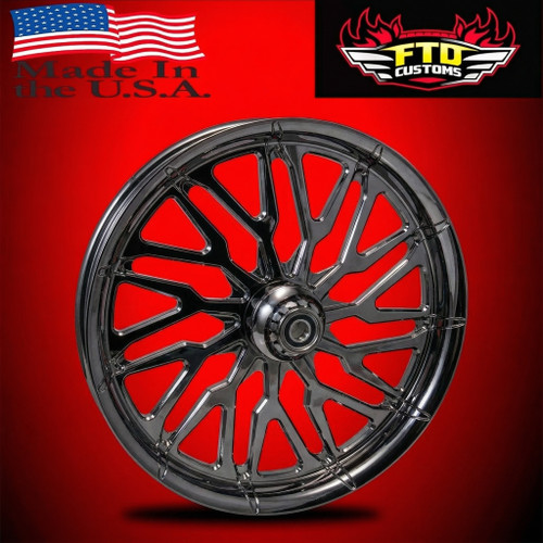 Black Chrome Harley Trike Wheels,  Black Chrome Harley Freewheeler Wheels, Black Chrome Harley Road Glide 3 Wheels