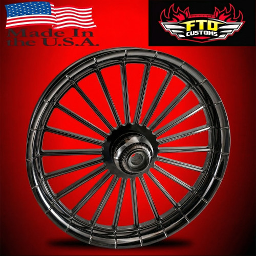 Black Chrome Harley Trike Wheels,  Black Chrome Harley Freewheeler Wheels, Black Chrome Harley Road Glide 3 Wheels, Street Glide 3