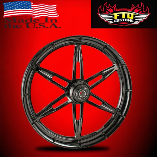 Black Chrome Harley Trike Wheels,  Black Chrome Harley Freewheeler Wheels, Black Chrome Harley Road Glide 3 Wheels, Street Glide 3 Wheels