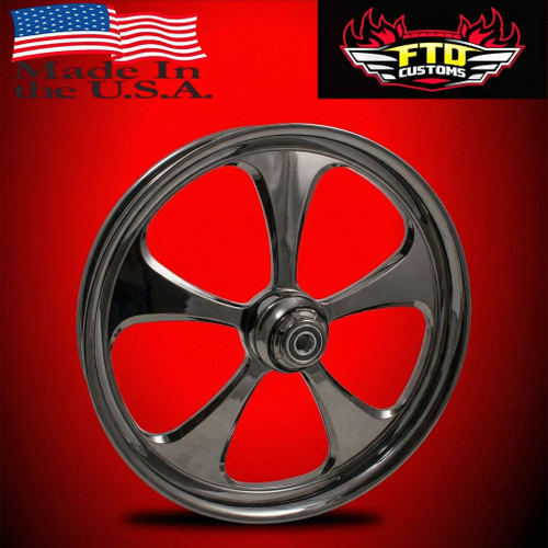 Black Chrome Harley Trike Wheels,  Black Chrome Harley Freewheeler Wheels, Black Chrome Harley Road Glide 3 Wheels, Street Glide 3 Wheels