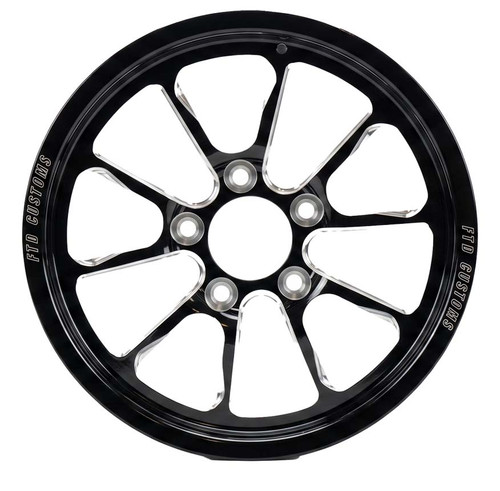 15 x 3.5 Front Drag Racing Wheels Black Contrast - Torque