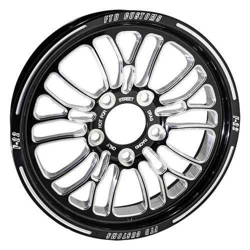 15 x 3.5 Front Drag Racing Wheels Black Contrast - Chaos