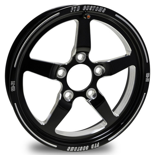 15 x 3.5 Front Drag Racing Wheels Black Contrast - Mayhem