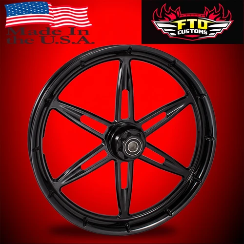 Harley Davidson All Black Street Glide Wheels - 6 Shooter