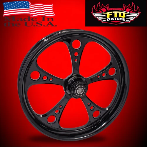 Harley Davidson All Black Road Glide Wheels - 3 Shot