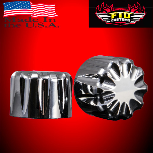 Chrome 3D Harley front axle covers