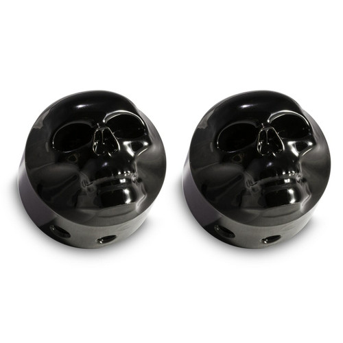 Black Skull Harley Davidson Street Glide front axle covers