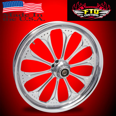 Harley Davidson 21 x 5 Fat Front Wheel Chrome PVD - Wizard