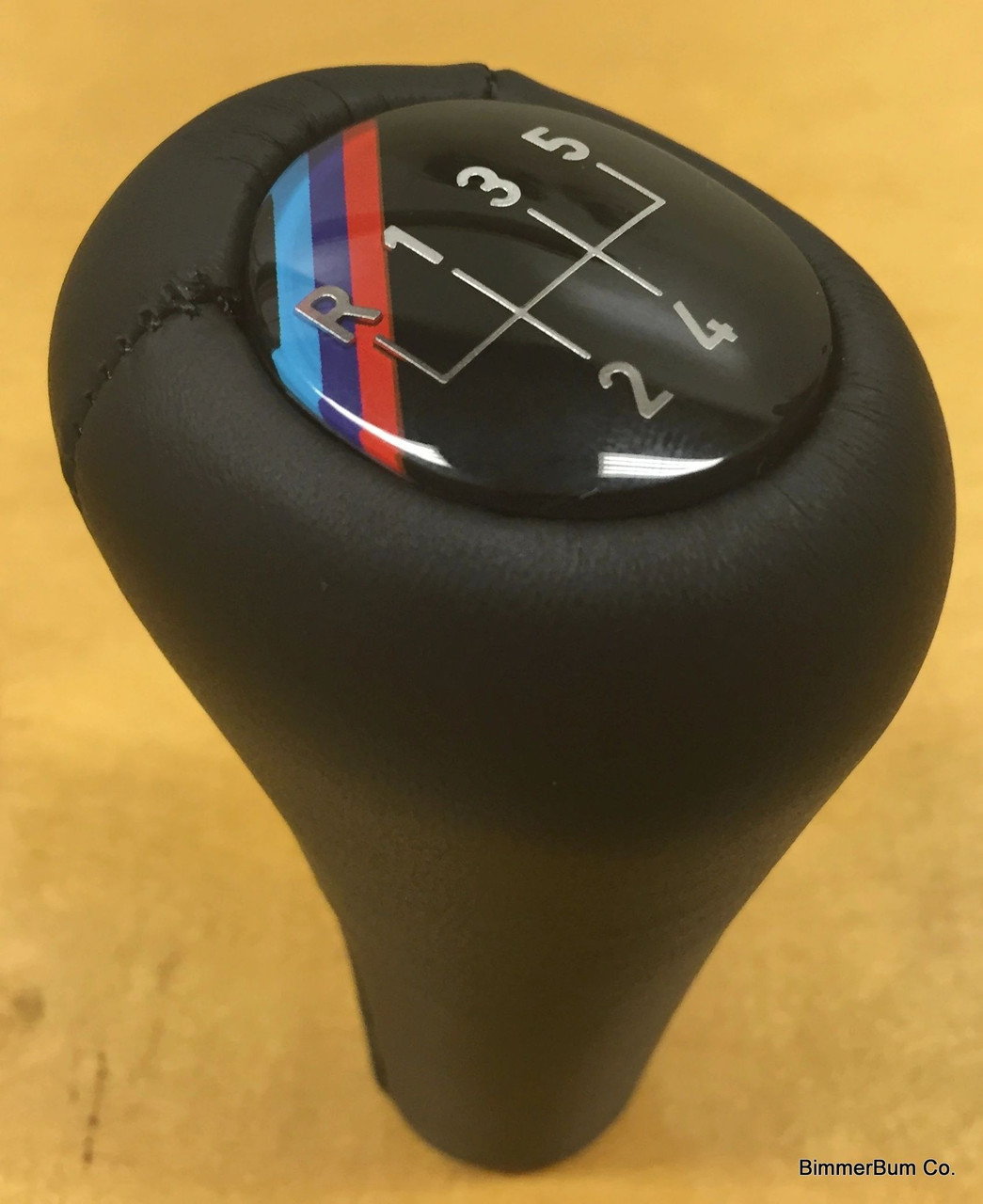 (5-00514) Genuine BMW 5 Speed M-Tech Black Leather Shift Knob (25111221284)