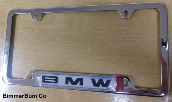 (6-00055) Genuine BMW Chrome License Plate Frame (82120010395)