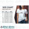 Bella Canvas Tee Sizing Chart - 3001