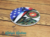 Marine Corps Flag Personalized Ceramic Coaster (Single or a Set)