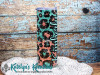 Teal and Leopard Personalized - 20oz Skinny Stainless Steel Tumbler