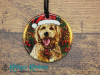 Goldendoodle with Santa Hat - Ceramic Ornament