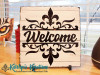 Fleur de Lis Welcome Slate Home Decor - 3 Sizes Available