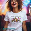 Happy Mardi Gras - Let the Good Times Roll - Adult Short or Long Sleeve Tee - White