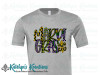 Mardi Gras Text Multi Colored - Jersey Short Sleeve Tee - Athletic Grey