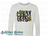 Mardi Gras Text Multi Colored - Jersey Long Sleeve Tee - Ash