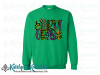 Mardi Gras Text Multi Colored -  Adult Crewneck Sweatshirt - Irish Green