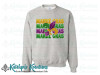 Mardi Gras Text Fleur de Lis Faux Glitter -  Adult Crewneck Sweatshirt - Ash