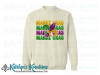 Mardi Gras Text Fleur de Lis Faux Glitter -  Adult Crewneck Sweatshirt - Sand