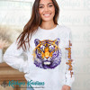 Watercolor Tiger Head - Adult Short or Long Sleeve Tee - White